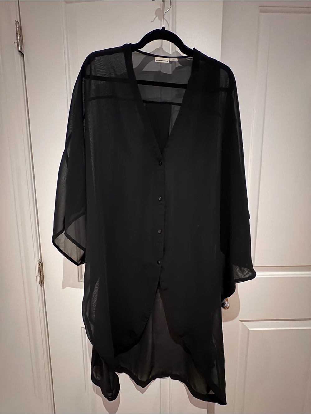 Noisy May Sheer Black Longline Layering Top